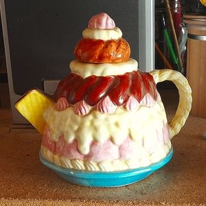 Vintage clay decorative tea pot